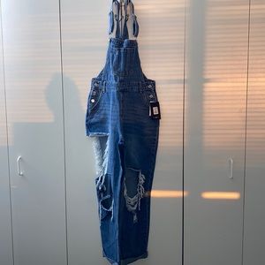 Sexy Distressed Jean Overalls